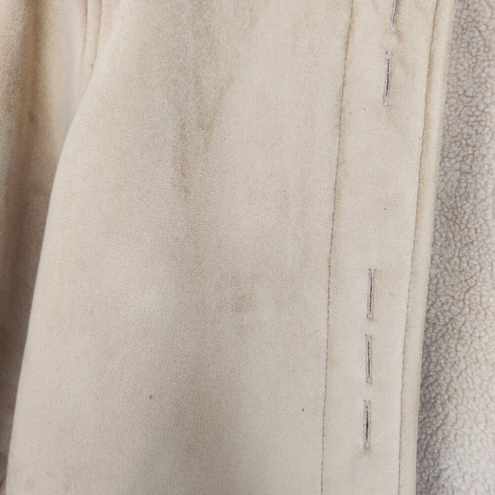 County Clothing Company Faux Suede Short Waist Jacket Coat Sherpa Lined Large  - - Picture 6 of 10